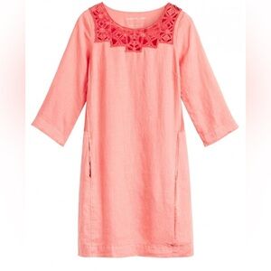 [34/S]Sandwich Linen Spiced Coral LS Shift Dress